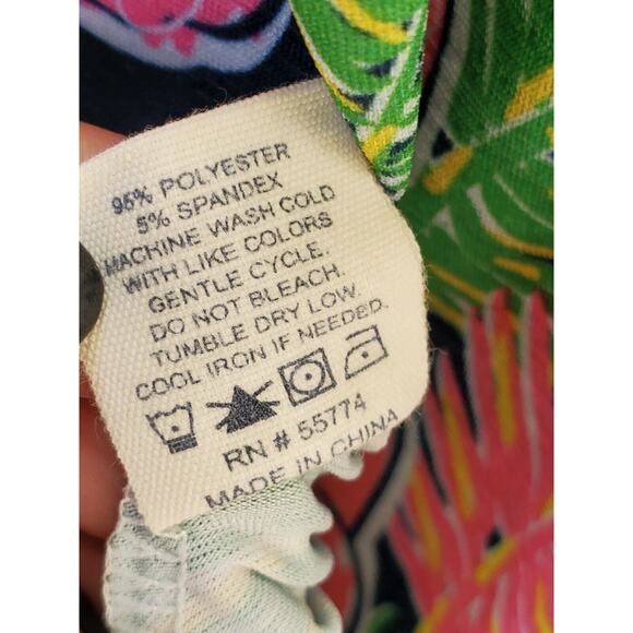 Simply Southern Hawaiian Hibiscus Floral Print Knee Length Tunic Dress Small - Picture 10 of 11